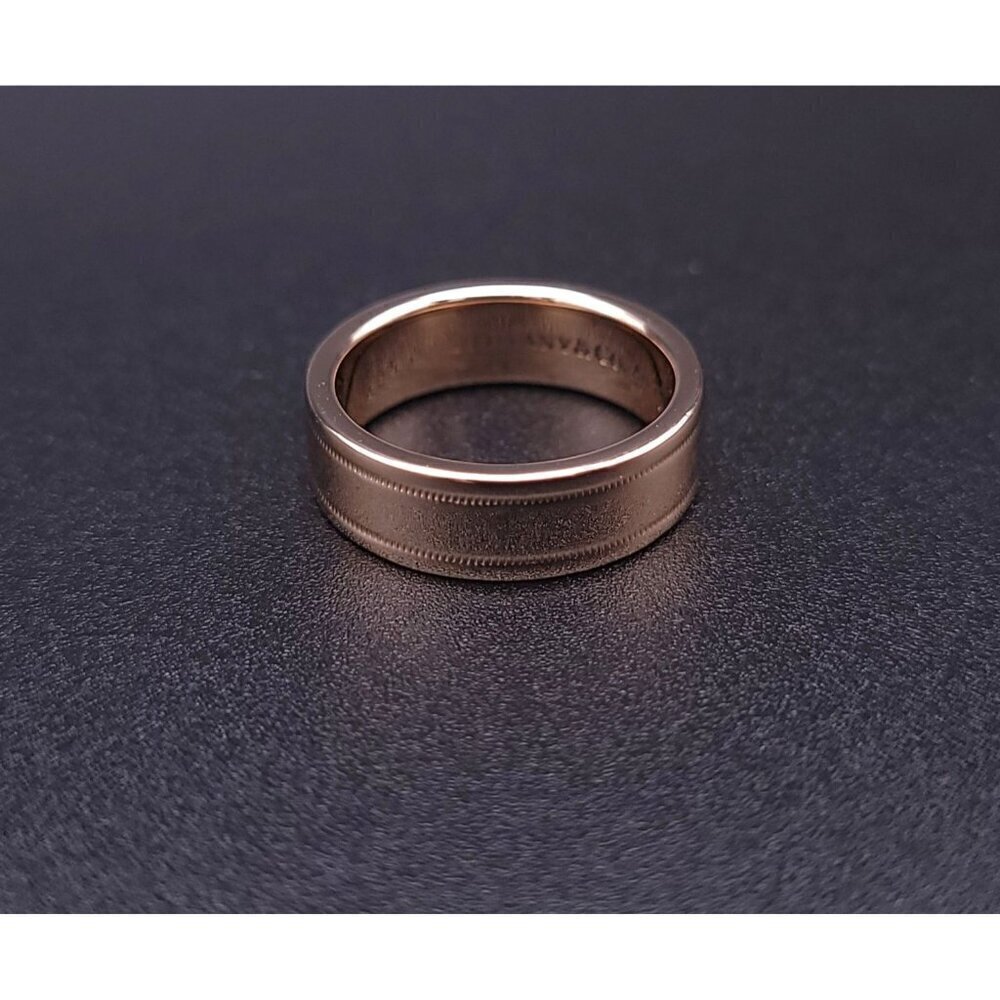 Tiffany & Co 18kt Rose Gold Together Double Milgrain 6mm Wedding Band Size 6.5 - Picture 8 of 15